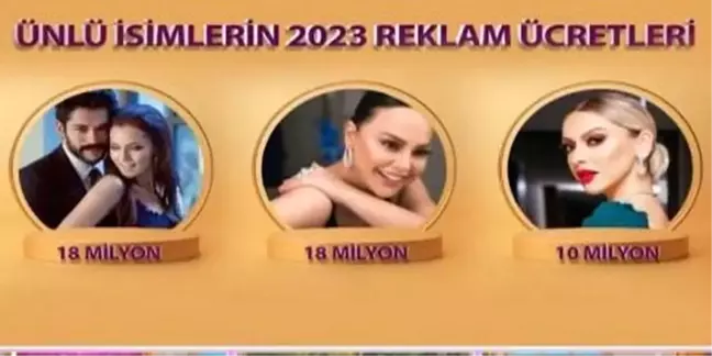 ÜNLÜ İSİMLERİN 2023 REKLEM ÜCRETLERİ BELLİ OLDU!.. ZİRVEDE KİM VAR?..