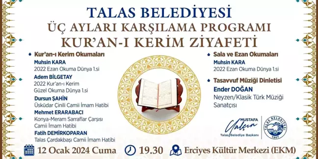 Talas Belediyesi Üç Ayları Karşılama Programı