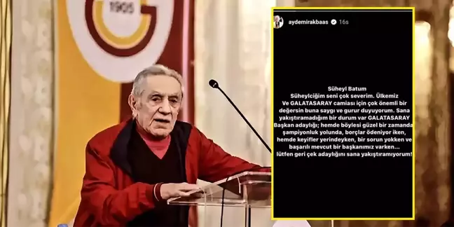 Ünlü oyuncu Aydemir Akbaş, Galatasaray başkan adayı Süheyl Batum'a tepki gösterdi