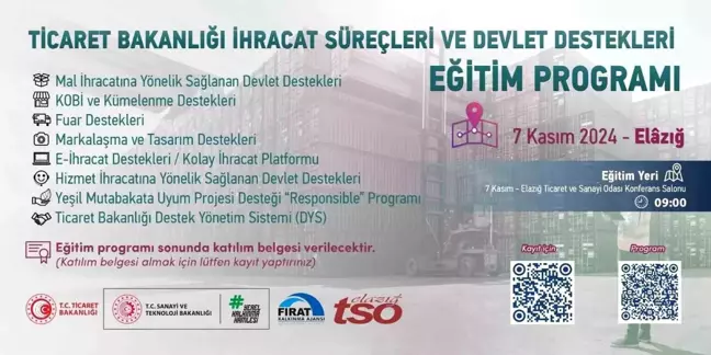 Elazığ TSO'dan Yatırımcılar için İhracat Eğitimi