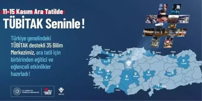 TÜBİTAK Destekli Bilim Merkezleri 1'inci Ara Tatilde Kapılarını Açıyor