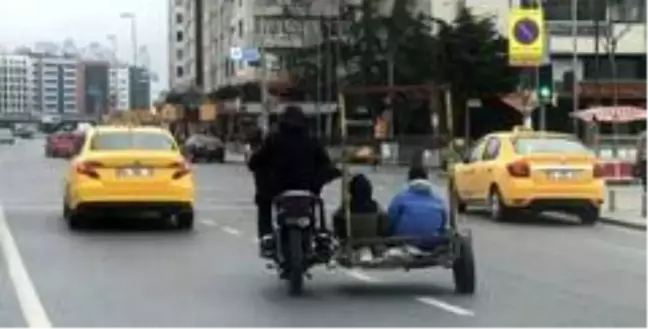(Özel) İstanbul'un göbeğinde tehlikeli yolculuk kamerada