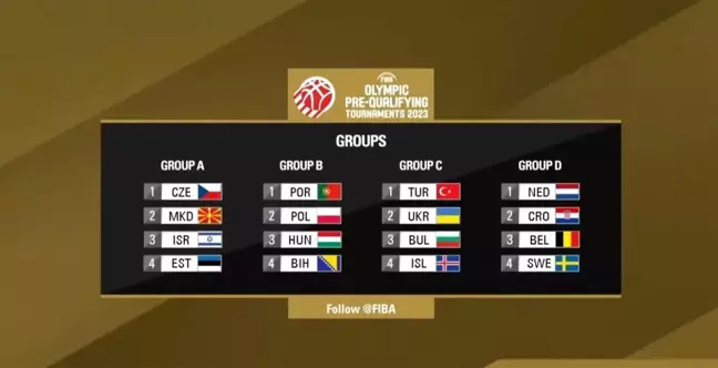 Türkiye'nin FIBA Olimpiyat Ön Eleme Turnuvası'ndaki rakipleri belli oldu