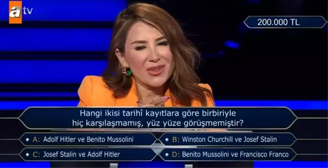 Hangi ikisi tarihî kayıtlara göre birbiriyle hiç karşılaşmamış, yüz yüze görüşmemiştir? Kim Milyoner Olmak İster yeni bölüm soru ve cevapları!