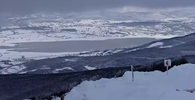 Ladik Gölü Kış Mevsiminde Bembeyaz Örtüyle Kaplandı