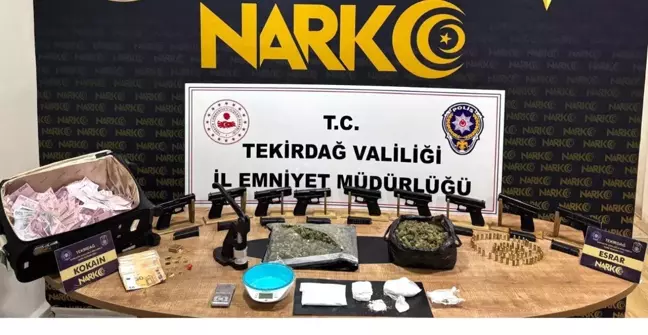 Tekirdağ'da Narkotik Operasyonunda Uyuşturucu ve Silahlar Ele Geçirildi