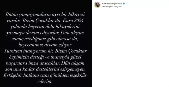 Hamit Altıntop: Bizim Çocuklar hepimizin desteğiyle başarılı olacak