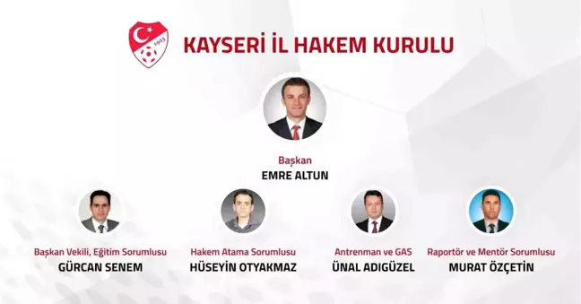 Kayseri İl Hakem Kurulu Başkanı ve üyeleri atandı