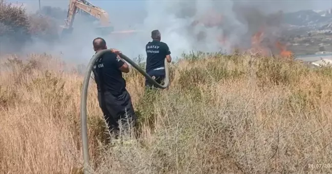 Hatay'ın Defne ilçesinde çıkan anız yangını söndürüldü