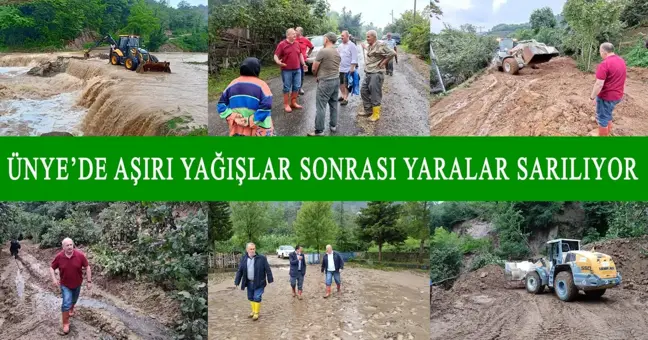 ÜNYE'DE AŞIRI YAĞIŞLAR SONRASI YARALAR SARILIYOR