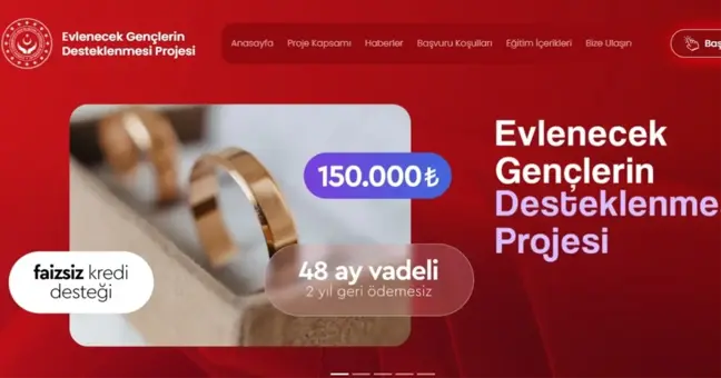 Evlilik kredisi başvuru ekranı! 150 bin TL evlilik kredisi başvuru şartları neler, nasıl başvurulur?