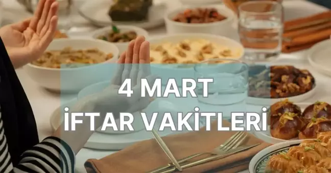 RAMAZAN İMSAKİYE 2025 İFTAR SAATLERİ 4 MART 2025 (Ramazan'ın 4. günü il il İstanbul, Ankara, İzmir, Bursa iftar saati) || Bu akşam iftar saat kaçta?