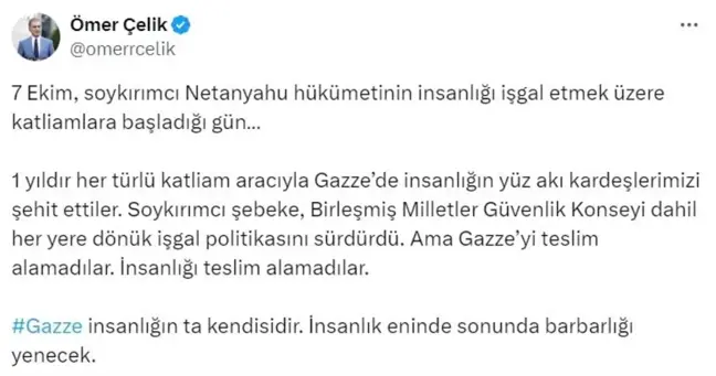 AK Parti Sözcüsü Çelik: 