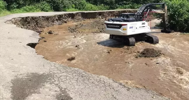 Giresun'da sağanağın yol açtığı hasarın tespiti için çalışma başlatıldı