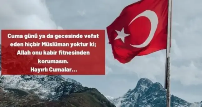 Türk bayraklı Cuma mesajları! Cuma sözleri, dualı Diyanet Cuma mesajları! Whatsapp, Instagram, Facebook Cuma mesajları