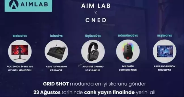 Aim Lab ve cNed ile birlikte GRID SHOT etkinliği düzenliyor!