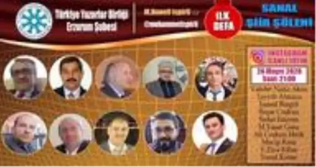 TYB Erzurum Şubesi 'Sanal Şiir Şöleni' ile bir ilke imza atıyor