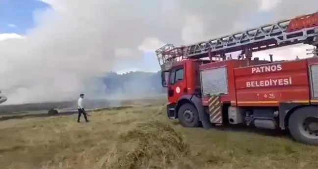 Ağrı'da buğday tarlası yangını