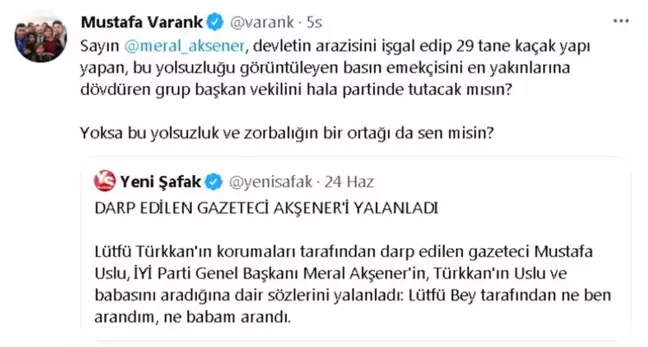 Bakan Varank'tan, saldırıya uğrayan İHA muhabiri Uslu ile ilgili paylaşım