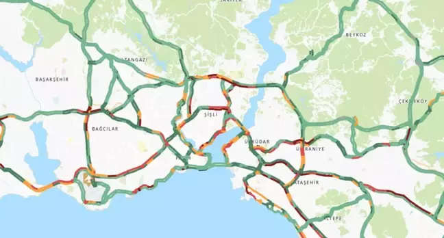 Trafik durumu haritası (CANLI) 8 Mayıs İstanbul'da trafik yoğunluğu yüzde kaç?