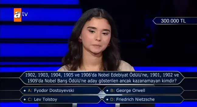 1902, 1903, 1904, 1905 ve 1906'da Nobel Edebiyat Ödülü'ne, 1901, 1902 ve 1909'da Nobel Barış Ödülü'ne aday gösterilen ancak kazanamayan kimdir?