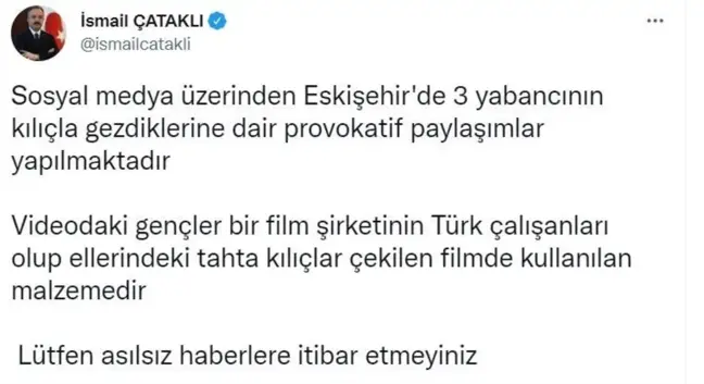 İçişleri Bakan Yardımcısı Çataklı'dan provokatif paylaşımlar hakkında açıklama