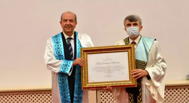 DPÜ'den KKTC Cumhurbaşkanı Ersin Tatar'a Fahri Doktora Unvanı