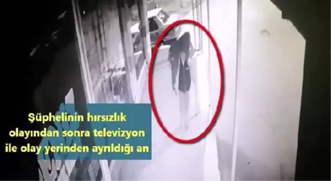 Çaldığı televizyonu taşırken görüntülenen zanlı yakalandı