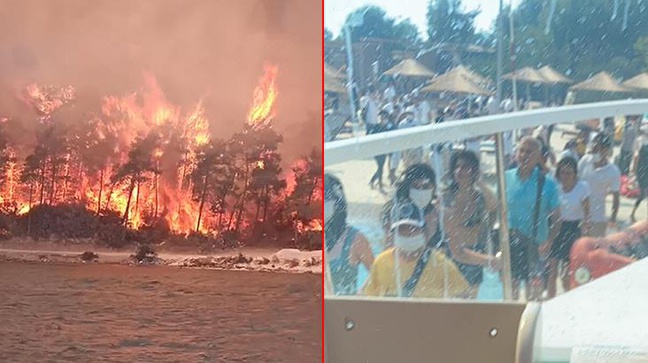 Bodrum ve Milas'ta alevler büyük otellere dayandı! Turistler teknelerle tahliye edildi
