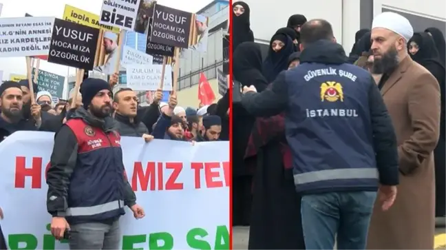 6 yaşındaki çocuk gelin davası başladı! Hiranur Vakfı üyeleri, adliye önünde pankart açıp tekbir getirdi