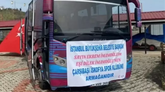 Dilek İmamoğlu'nun İskofya Voleybol Kadın Takımı'na hediye ettiği otobüse saldırı