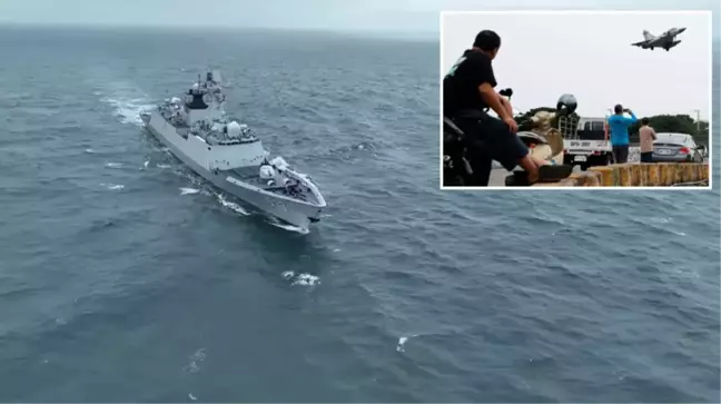 Çin'den Tayvan'ı işgal denemesi! Ada'yı onlarca savaş uçağı ve gemiyle kuşattılar