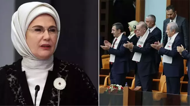 Emine Erdoğan'dan anlamlı paylaşım: ABD Kongresi'nin aksine, TBMM'de katiller değil kahramanlar alkışlandı