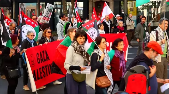 Paris'te İsrail Saldırılarına Karşı Büyük Protesto