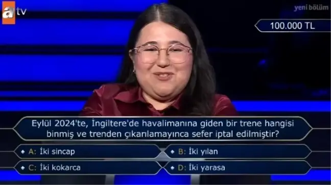 Eylül 2024'te, İngiltere'de havalimanına giden bir trene hangisi binmiş ve trenden çıkarılamayınca sefer iptal edilmiştir?