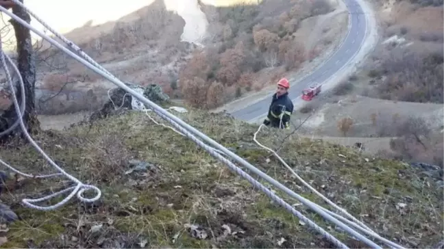 Dağda Mahsur Kalan Keçi Operasyonla Kurtarıldı