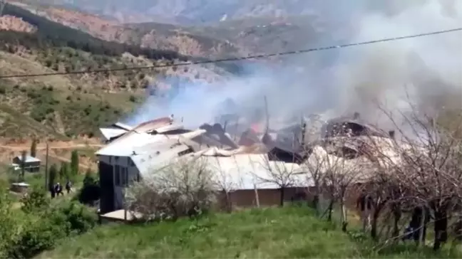 Köyde Çıkan Yangında 3 Ev Küle Döndü