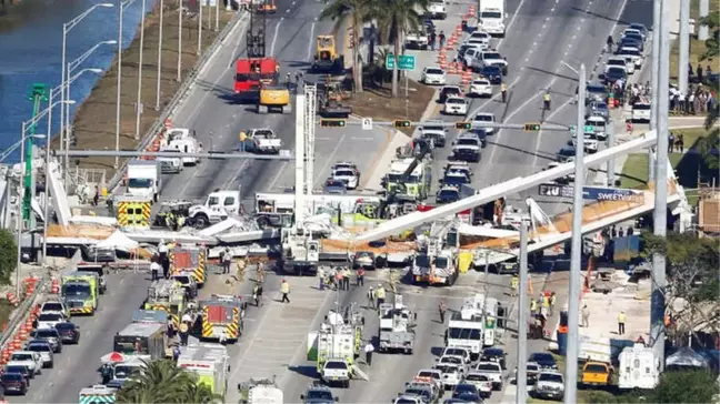 Miami'de Yaya Üst Geçidi Çöktü, Ölü ve Yaralılar Var