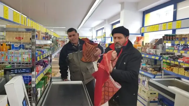 Babadan Kalma Heybelerle Market Alışverişi Yaptılar