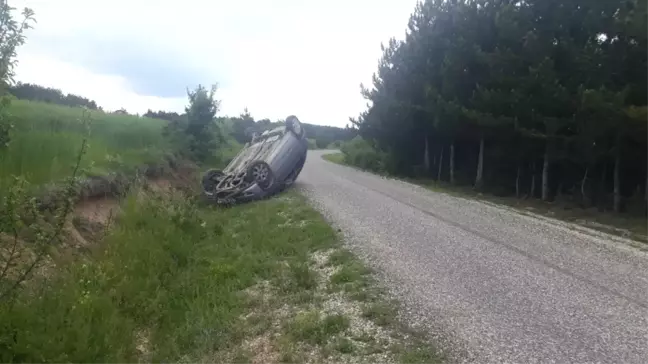 Yoldan çıkan otomobil takla attı: 3 yaralı