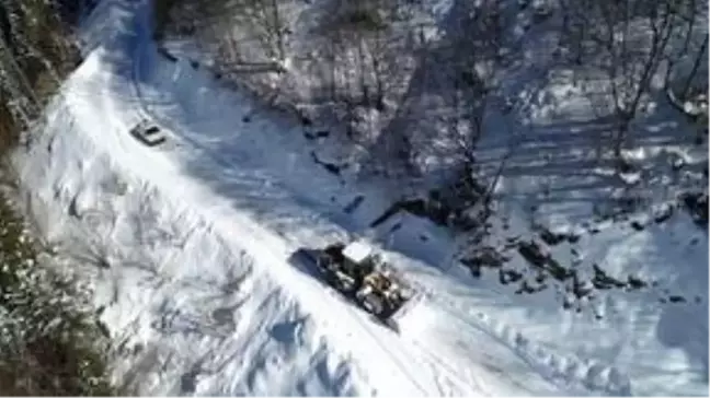 Karadeniz'in kardan kapanan yollarını açıyorlar