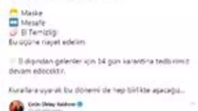Elazığ Valisi Kaldırım: 10 gündür yeni vaka yok