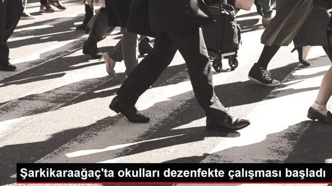 Şarkikaraağaç'ta okulları dezenfekte çalışması başladı