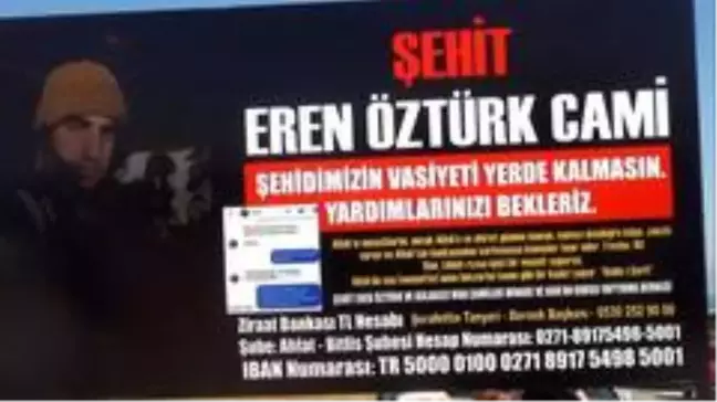 Hayırsever iş adamı Peker, şehidin cami vasiyetine sahip çıktı