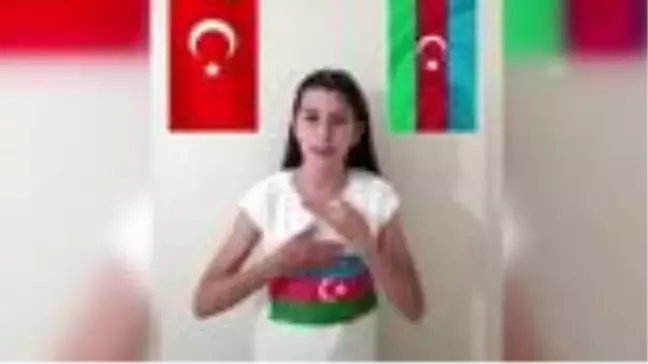 Öğrenciler, Azerbaycan'a işaret diliyle şiir okuyarak destek verdi