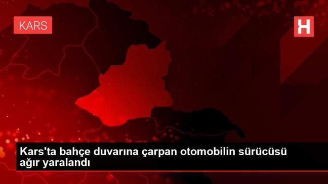 Kars'ta bahçe duvarına çarpan otomobilin sürücüsü ağır yaralandı