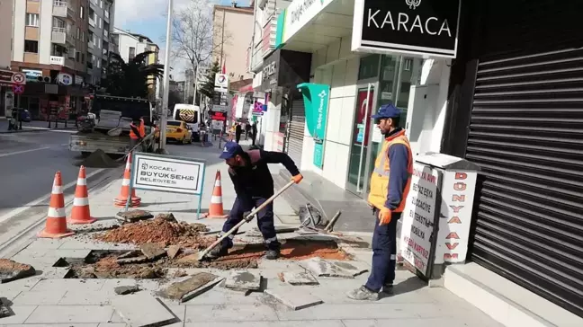 Sokağa çıkma kısıtlamasında yaya kaldırımları onarıldı