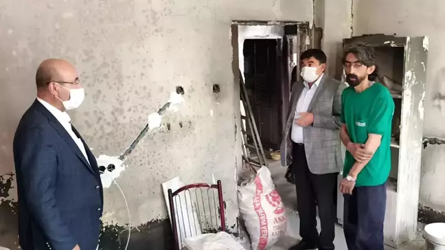 Evi yanan aileye 'Ahi' dayanışması ile destek