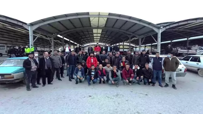 Hisarcık'ta maden işçileri, işten çıkarmaları protesto etti