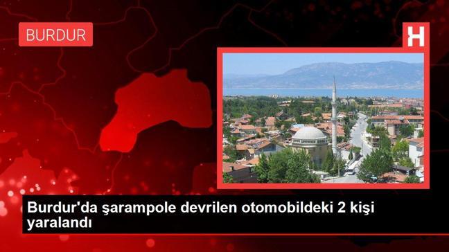 Burdur'da şarampole devrilen otomobildeki 2 kişi yaralandı